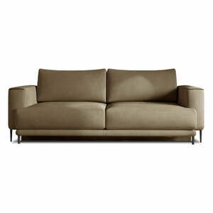 Világosbarna bársony kinyitható-tárolóhelyes kanapé 260 cm Dalia – ELTAP kép