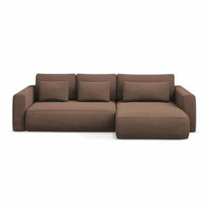 Rózsaszín kinyitható-tárolóhelyes sarokkanapé (jobb oldali-heverő résszel) Kapua – Makamii kép