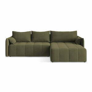 Khaki kinyitható-tárolóhelyes sarokkanapé (jobb oldali-heverő résszel) Moku – Makamii kép