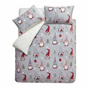 Szürke kétszemélyes-hosszabbított mikroplüss ágyneműhuzat 230x220 cm Festive Gnomes – Catherine Lansfield kép
