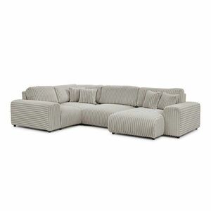Világosszürke kordbársony sarokkanapé (bal oldali-U alakú) Justin – Ropez kép