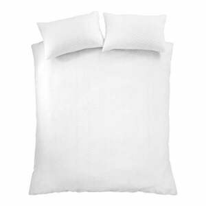 Fehér kétszemélyes krepp ágyneműhuzat 200x200 cm Heatset Wave – Catherine Lansfield kép