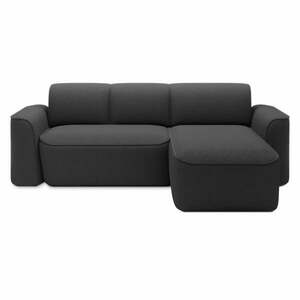 Antracitszürke buklé sarokkanapé (jobb oldali-heverő résszel) Ume – ELTAP kép