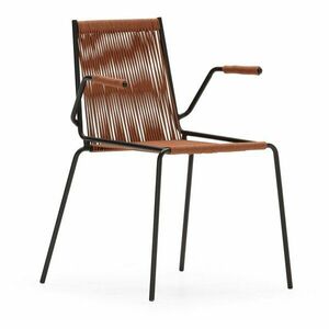 Terrakotta színű fém karfás-rakásolható étkezőszék szett 2 db-os Emily – Marckeric kép