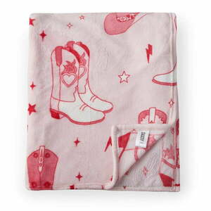 Rózsaszín mikroplüss ágytakaró 200x240 cm Cowgirl Boot – Sassy B kép