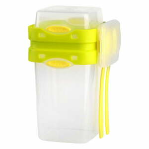 Kétrészes zöld ételes doboz evőeszközökkel, 650 ml + 230 ml - Vialli Design kép