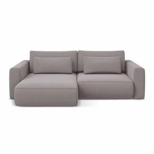 Levendula színű bársony kinyitható-tárolóhelyes sarokkanapé (bal oldali-heverő résszel) Kapua – Makamii kép