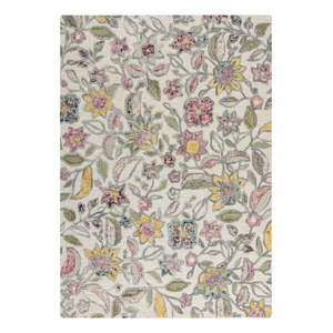 Krémszínű kézi szövésű gyapjú szőnyeg 200x290 cm Tania Floral – Flair Rugs kép