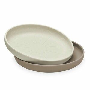 Bézs szilikon gyerek tányér készlet 2 db-os ø 18, 5 cm Earth – Cam Cam Copenhagen kép