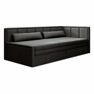 Sötétszürke zsenília kinyitható-tárolóhelyes kanapé 214 cm Fulgeo – ELTAP kép
