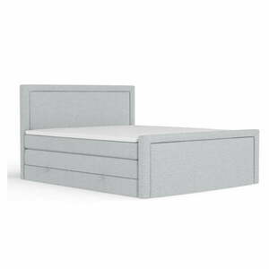 Világosszürke ágyneműtartós boxspring ágy 140x200 cm Lavenda – Maison de Rêve kép