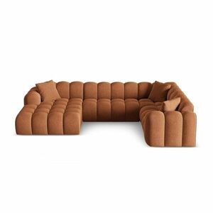 Terrakotta színű zsenília sarokkanapé (jobb oldali-U alakú) Treno – Cosmopolitan Design kép