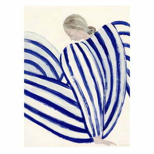 Poszter 50x70 cm Blue Stripe at Concorde – Sofia Lind – The Poster Club kép