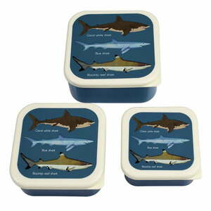 Sötétkék gyerek uzsonnás doboz szett 3 db-os Sharks – Rex London kép