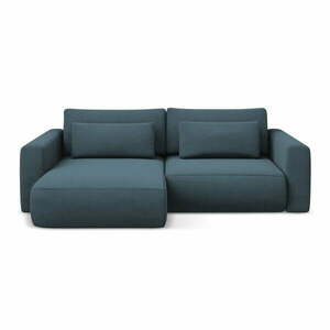 Kék kinyitható-tárolóhelyes sarokkanapé (bal oldali-heverő résszel) Kapua – Makamii kép