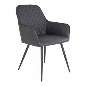 Sötétszürke kárpitozott karfás étkezőfotel szett 2 db-os Harbo – House Nordic kép