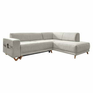 Bézs kinyitható-tárolóhelyes sarokkanapé (jobb oldali-L alakú) Classy Sophie – Miuform kép