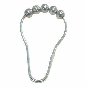 Fényes ezüstszínű zuhanyfüggöny akasztó szett 12 db-os 3, 5 cm Anello – Spirella kép