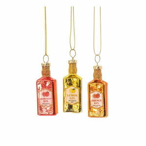 Üveg kézzel készített karácsonyfadísz készlet 3 db-os ø 3 cm Gin Bottle – Sass & Belle kép