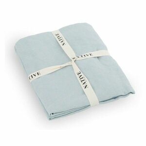 Világoskék kétszemélyes len ágyneműhuzat 200x200 cm Aqua – Native Natural kép