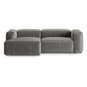 Világosszürke kordbársony sarokkanapé (bal oldali-heverő résszel) Bergamo – Cosmopolitan Design kép