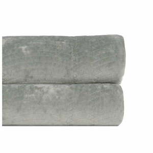 Szürkészöld bársony steppelt ágytakaró 180x260 cm – Ixia kép