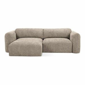 Világosbarna zsenília kinyitható-tárolóhelyes sarokkanapé (bal oldali-heverő résszel) Mele – Makamii kép