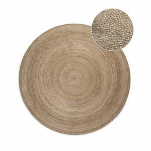 Szürkésbézs kétoldalas juta kerek szőnyeg ø 140 cm Braided – Hanse Home kép