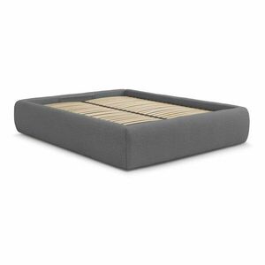 Sötétszürke kárpitozott ágyneműtartós franciaágy ágyráccsal, ágytámla nélkül 180x200 cm Inera – Bobochic Paris kép