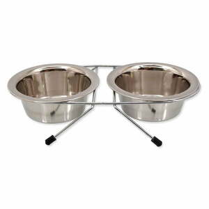Rozsdamentes acél tálka szett állvánnyal kutyáknak ø 13 cm Dog Fantasy – Plaček Pet Products kép