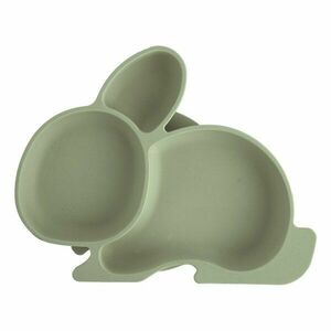 Zsályaszínű szilikon gyerek tányér 18x23 cm Bunny – Orion kép