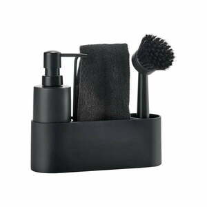 Fekete műanyag-szilikon mosogatóeszköz tartó Singles – Zone kép