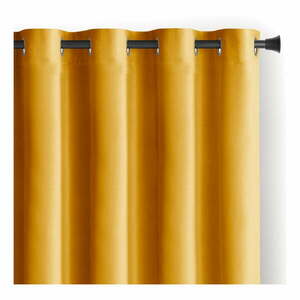 Sárga bársony dimout (részleges sötétítő) függöny 140x245 cm Eyelets – Restilo kép