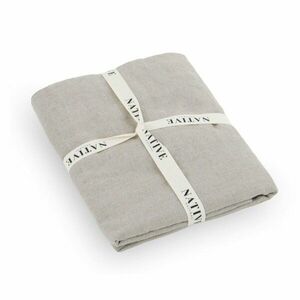 Világosszürke-szürkésbarna egyszemélyes len ágyneműhuzat 135x200 cm Natural – Native Natural kép