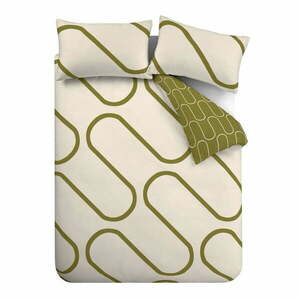 Khaki-bézs egyszemélyes ágyneműhuzat 135x200 cm Linear Curve – Catherine Lansfield kép