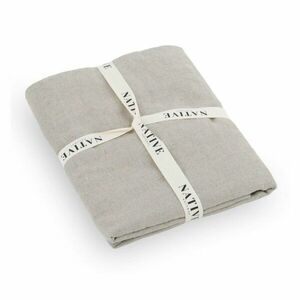 Világosszürke-szürkésbarna kétszemélyes len ágyneműhuzat 200x200 cm Natural – Native Natural kép