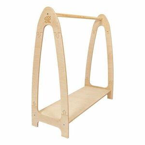 Natúr színű gyerek fogas borovi fenyő dekorral 60x96 cm Montessori – Meowbaby kép