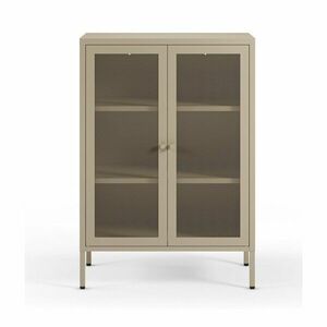 Krémszínű fém szekrény 70x100x40 cm Fayna – Marckeric kép