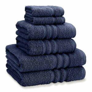 Sötétkék frottír pamut törölköző és fürdőlepedő készlet 6 db-os Zero Twist – Catherine Lansfield kép
