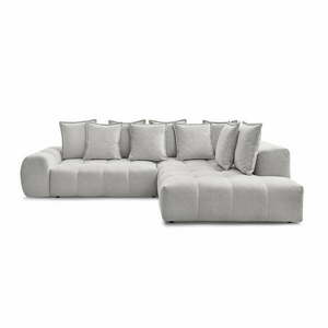 Világosszürke zsenília kinyitható-tárolóhelyes sarokkanapé (jobb oldali-L alakú) Everest – Bobochic Paris kép