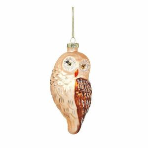 Üveg kézzel készített karácsonyfadísz 13 cm Owl – Sass & Belle kép