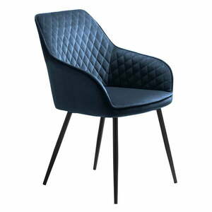 Kék kárpitozott karfás étkezőfotel Milton – Unique Furniture kép