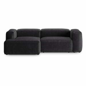 Sötétszürke kordbársony sarokkanapé (bal oldali-heverő résszel) Bergamo – Cosmopolitan Design kép