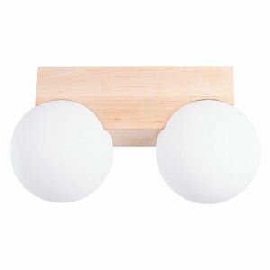 Fehér-natúr színű mennyezeti lámpa üveg búrával ø 12 cm Solum – Sollux kép