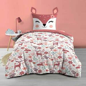 Fehér-rózsaszín egyszemélyes pamut gyerek ágyneműhuzat 140x200 cm Bichette – douceur d'intérieur kép