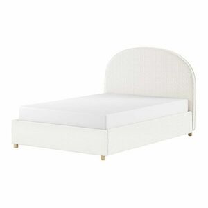 Fehér kárpitozott ágyneműtartós franciaágy ágyráccsal 140x200 cm Moon – Vipack kép