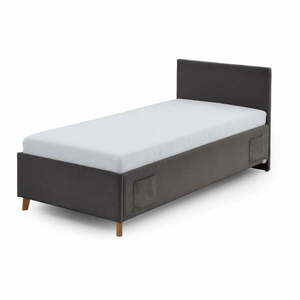 Antracitszürke kárpitozott ágyneműtartós gyerekágy ágyráccsal 90x200 cm Cool – Meise Möbel kép