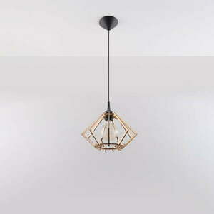 Natúr színű függőlámpa fa búrával ø 27, 5 cm Toranja – Sollux kép