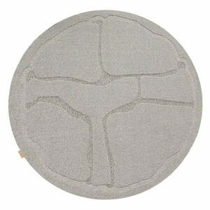 Szürke gyapjú kerek szőnyeg ø 160 cm Morphic Organica – Agnella kép
