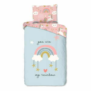 Kék-rózsaszín egyszemélyes pamut gyerek ágyneműhuzat 140x200 cm Suus – Good Morning kép